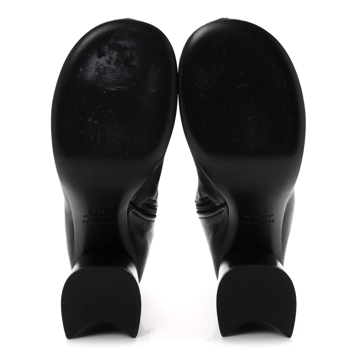 Shiny Soft Sheepskin Glove 80mm Ankle Boots 37.5 Black
