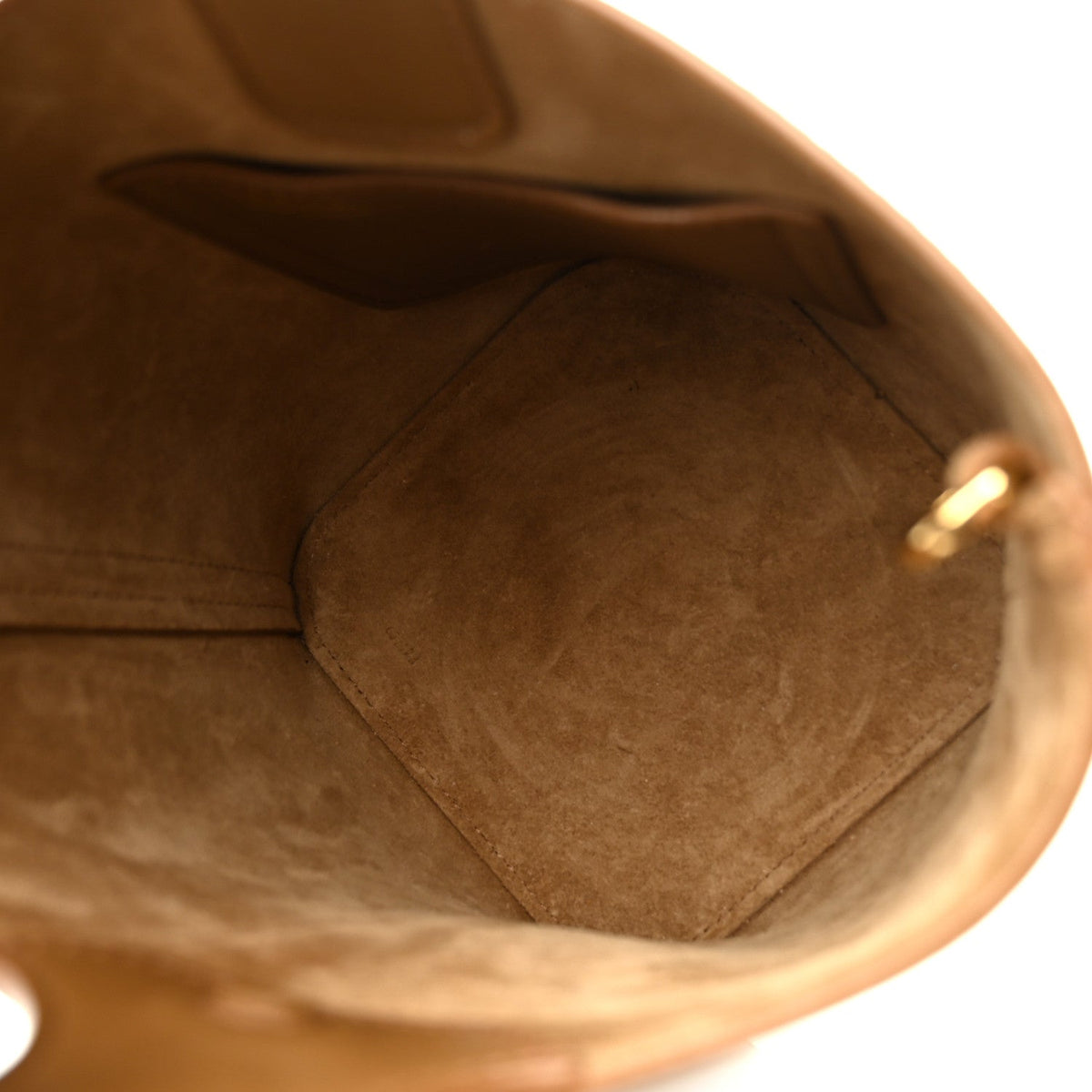 Soft Grained Calfskin Mini Pebble Bucket Bag Oak