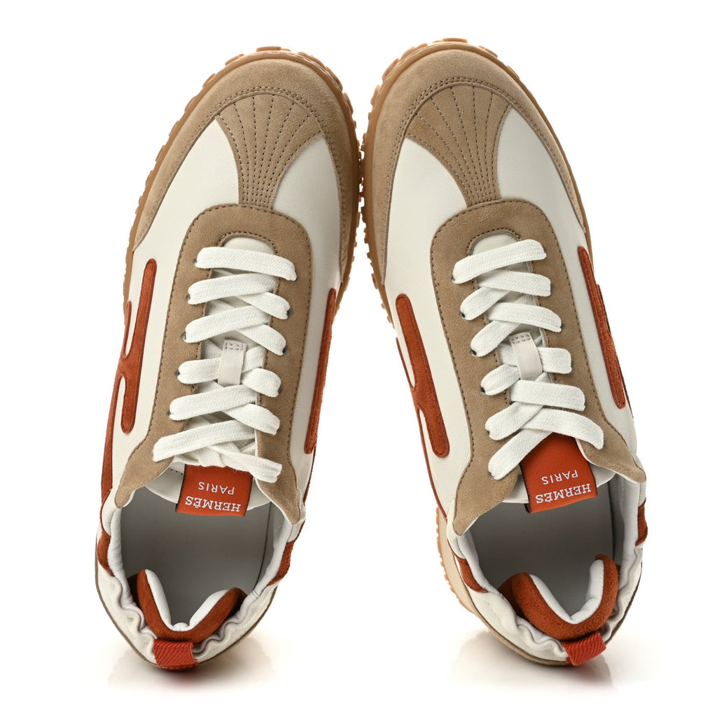 Nappa Suede Goatskin Womens Jet Sneakers 40 Multicolor Orange Canyon