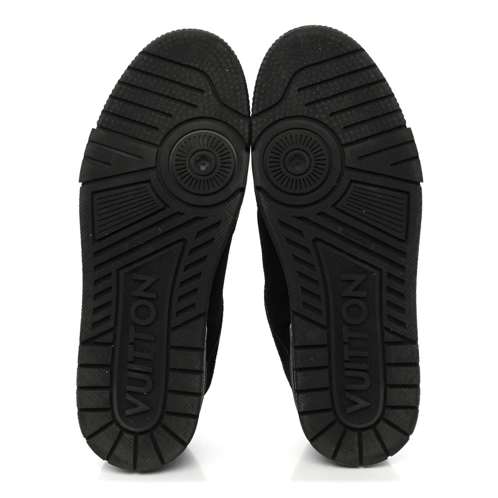 Suede Mens LV Trainer Sneakers 5.5 Black
