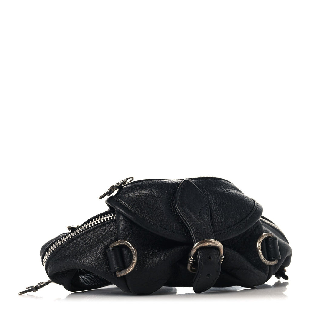 Grained Calfskin Snat Pack Gunslinger Waist Bag Black
