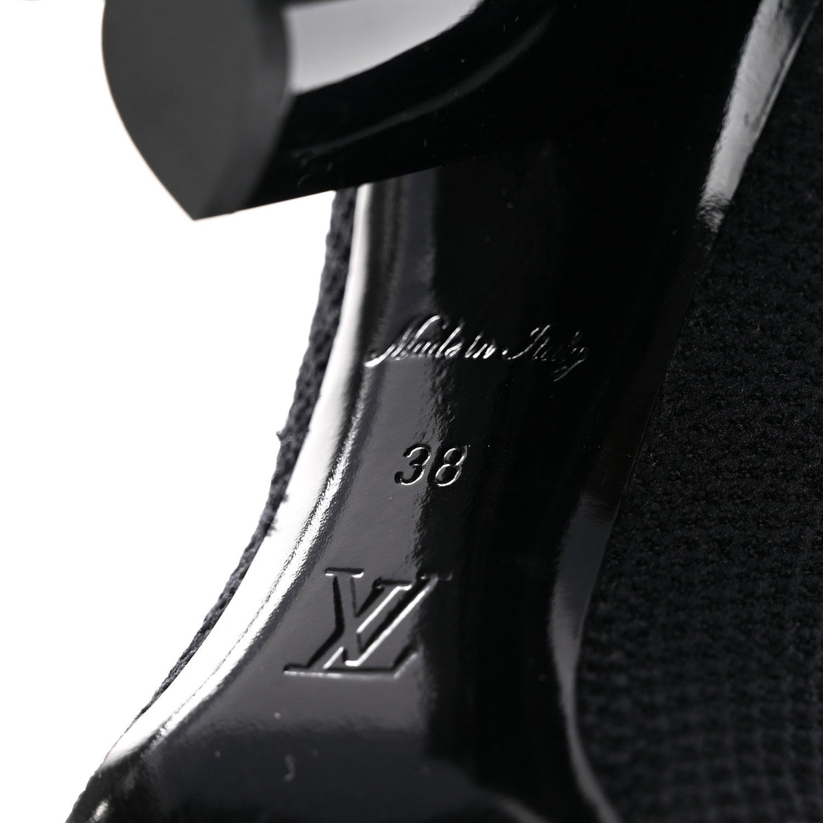 Monogram Stretch Fabric Silhouette Ankle Boots 38 Black