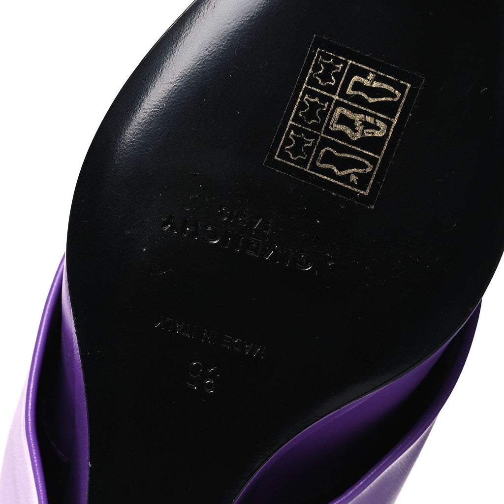Calfskin Shark Lock Ankle Boots 35 Ultraviolet