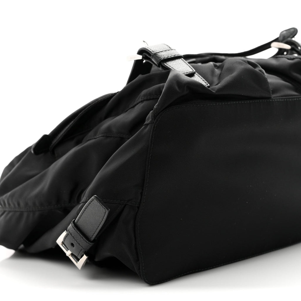 Re-Nylon Saffiano Medium Backpack Black