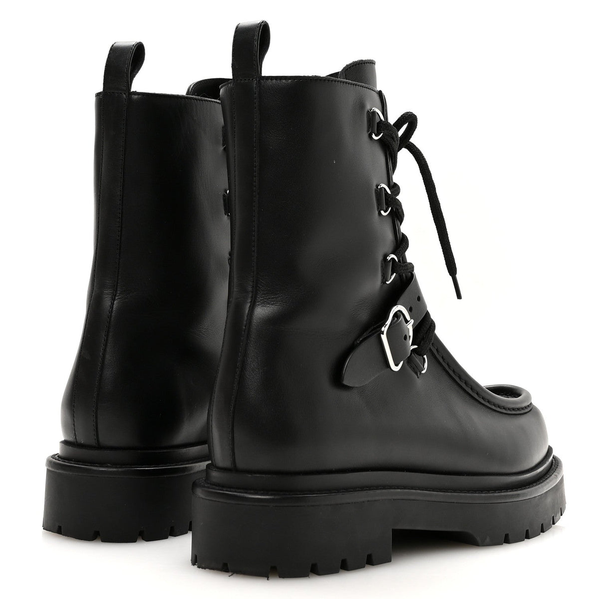 Calfskin Land Ankle Boots 38 Black