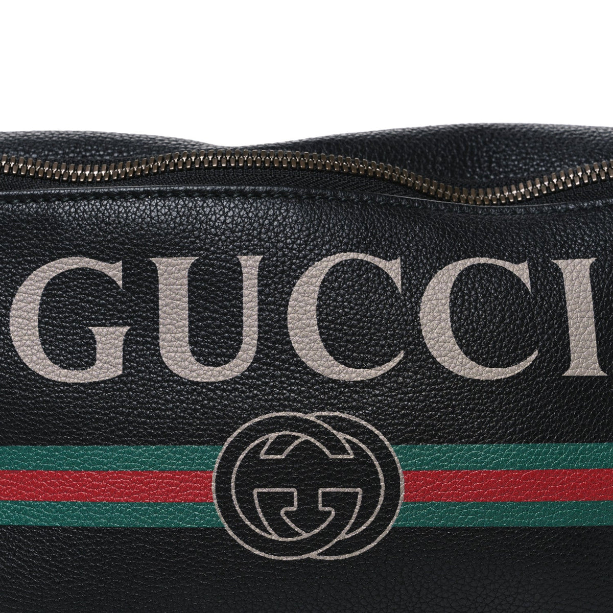Grained Calfskin Logo Belt Bag Black