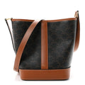 Triomphe Canvas Calfskin Small Bucket Bag Tan
