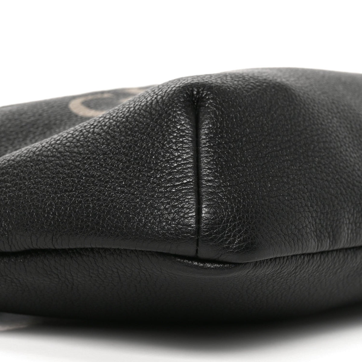 Grained Calfskin Logo Belt Bag Black