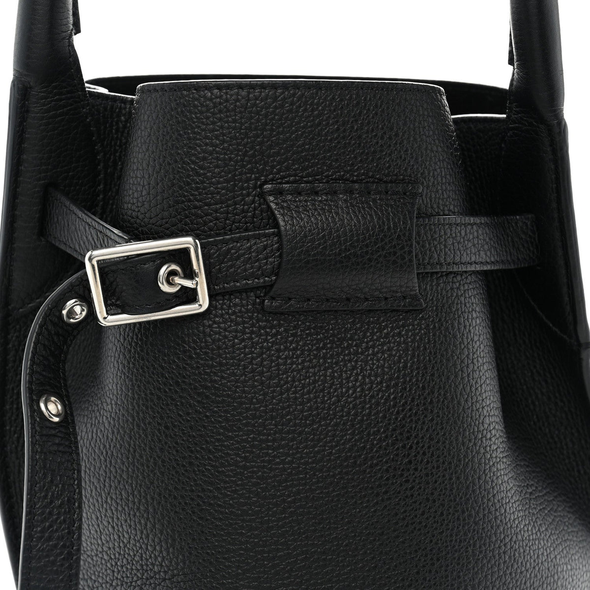Supple Grained Calfskin Nano Big Bag Bucket Black