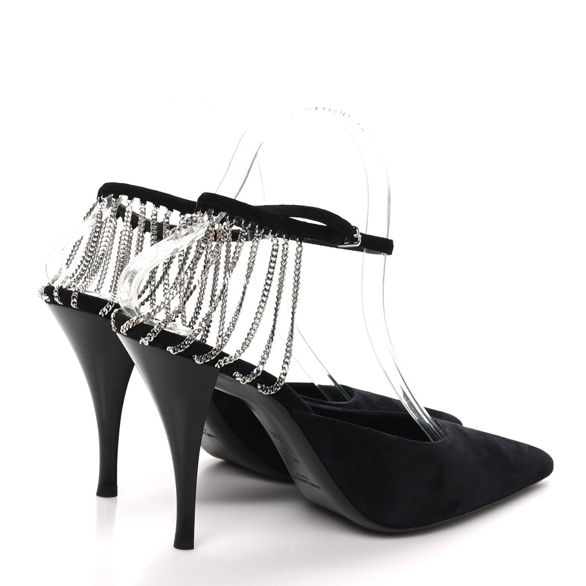 Kid Scamosciato Sling 90 Chain Pumps 39.5 Black