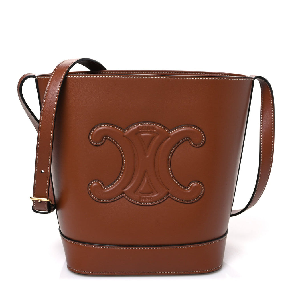 Smooth Calfskin Small Cuir Triomphe Bucket Bag Tan
