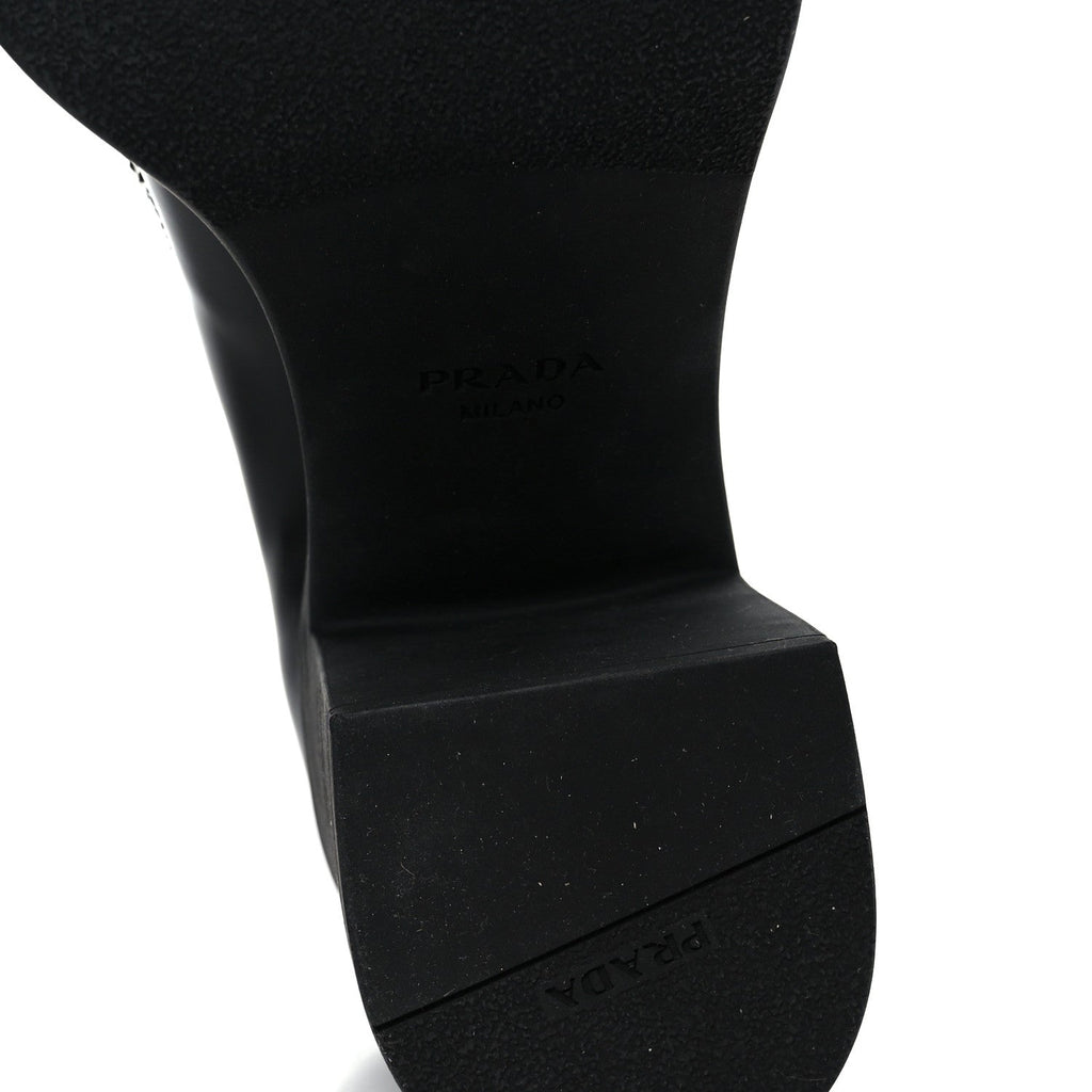 Spazzolato Metal Triangle Logo 85mm Loafers 40 Black