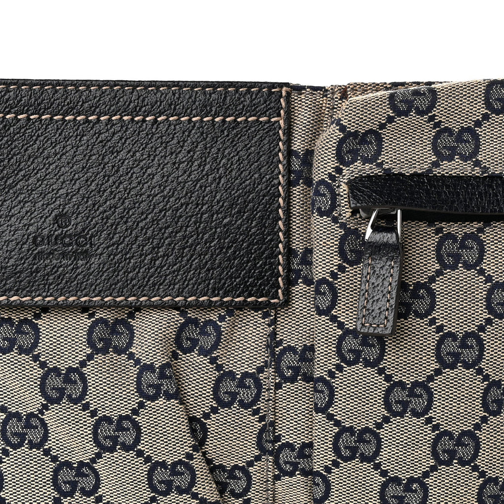 GG Monogram Web Double Pocket Belt Bag Navy