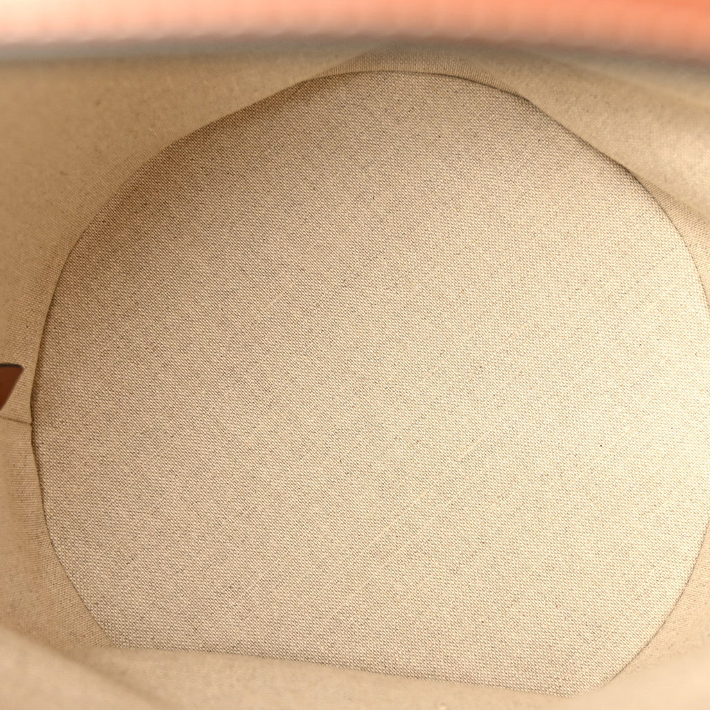 Canvas Smooth Calfskin Logo Bucket 16 Bag Khaki Beige Tan