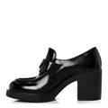 Spazzolato Metal Triangle Logo 85mm Loafers 40 Black