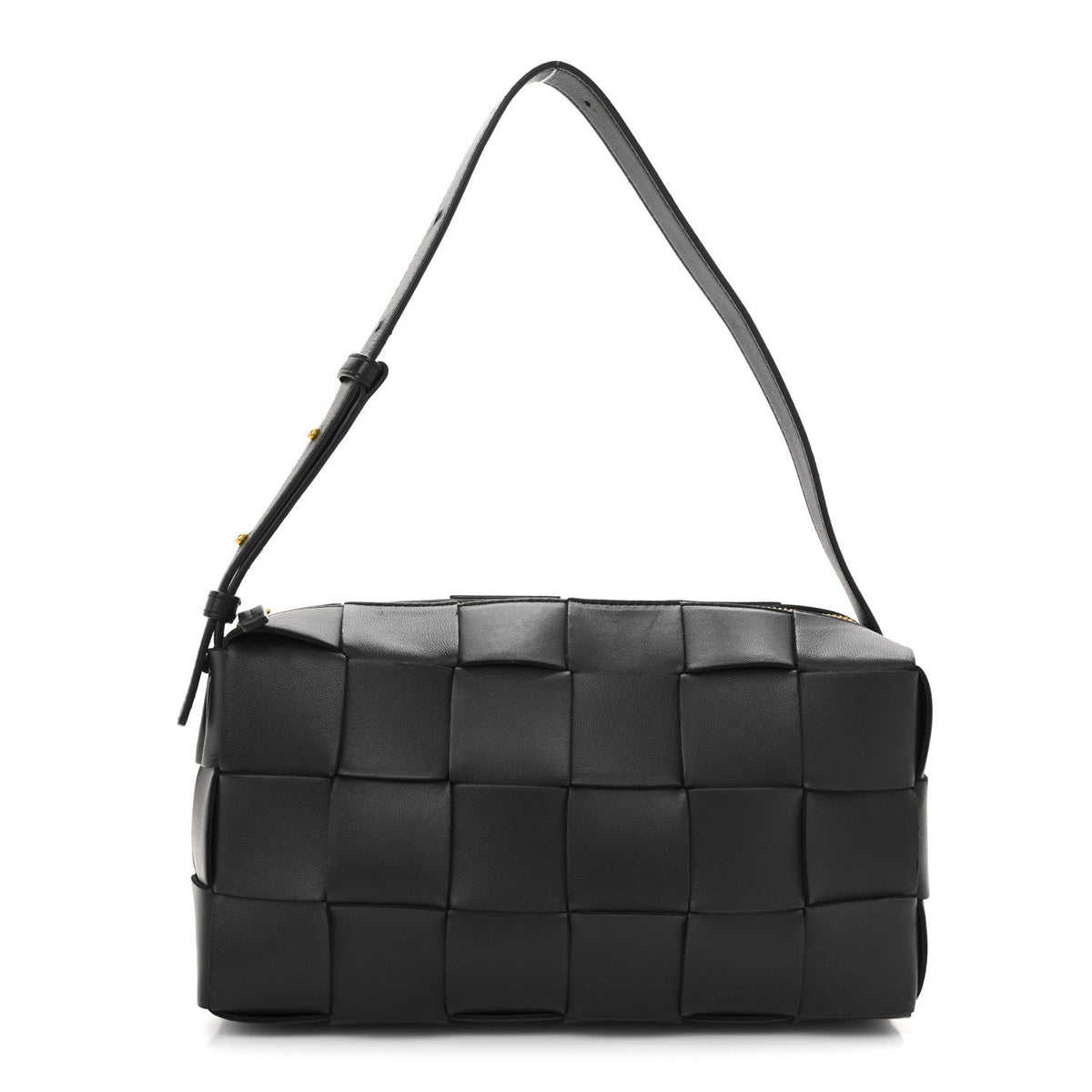 Lambskin Maxi Intrecciato Brick Cassette Bag Black Black