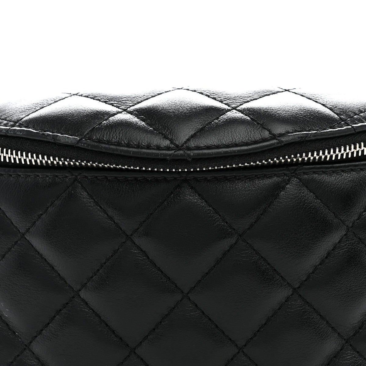 Calfskin Quilted Uniform Waist Belt Bag Black