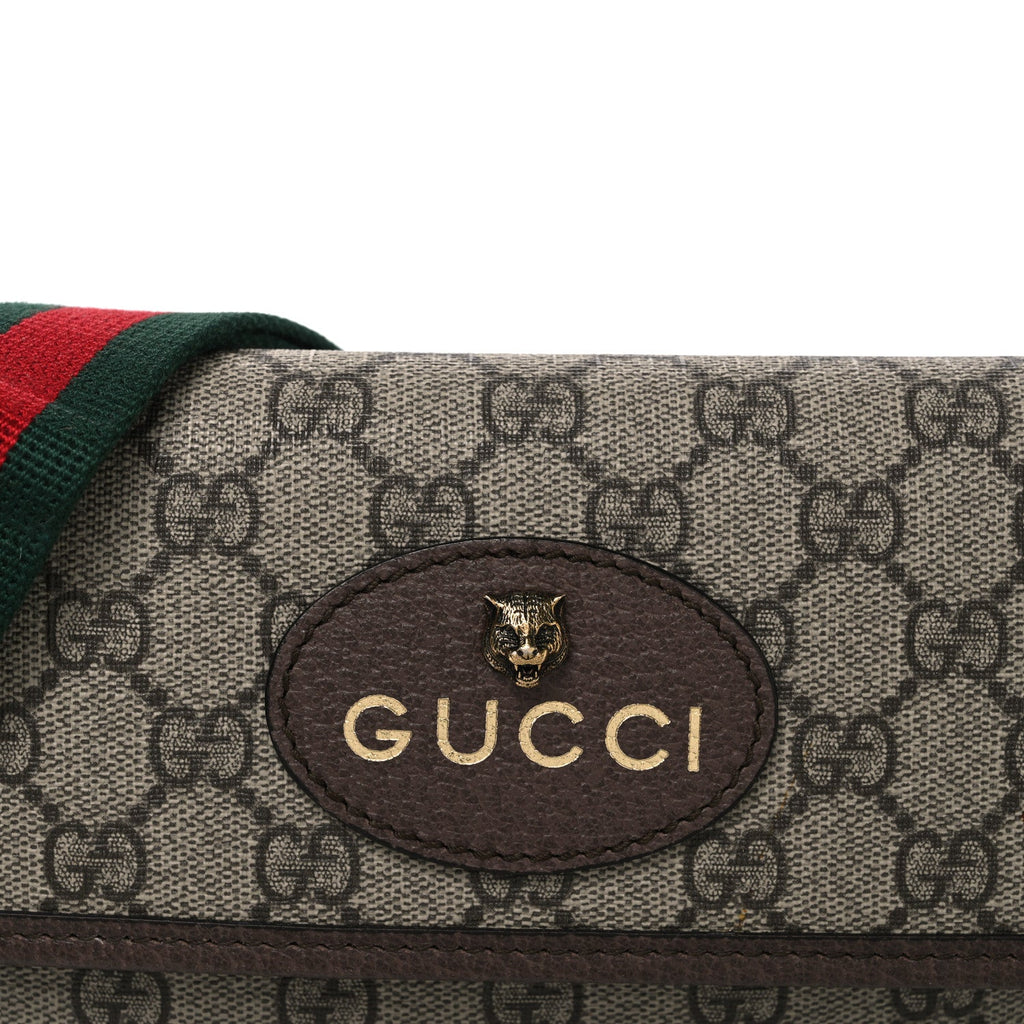 GG Supreme Monogram Neo Vintage Web Belt Bag Brown