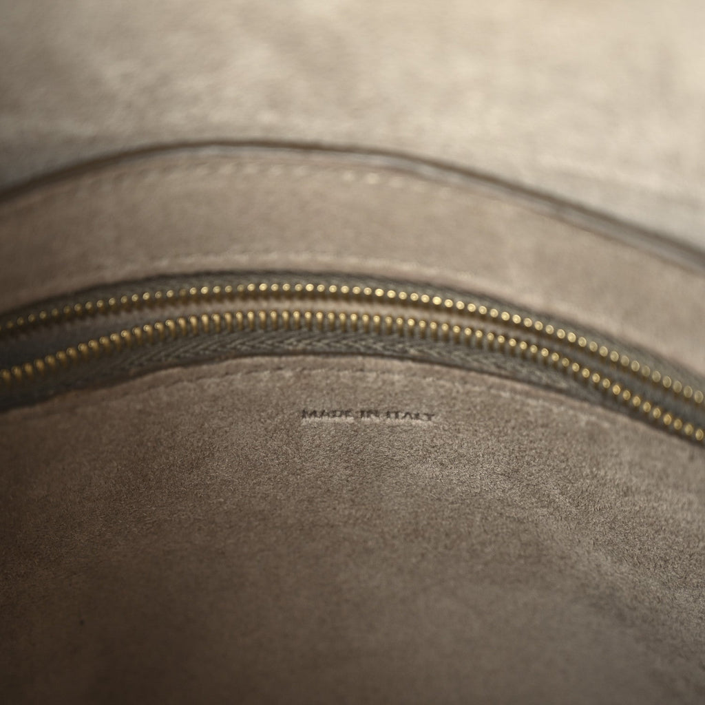 Soft Grained Calfskin Small Sangle Bucket Bag Taupe