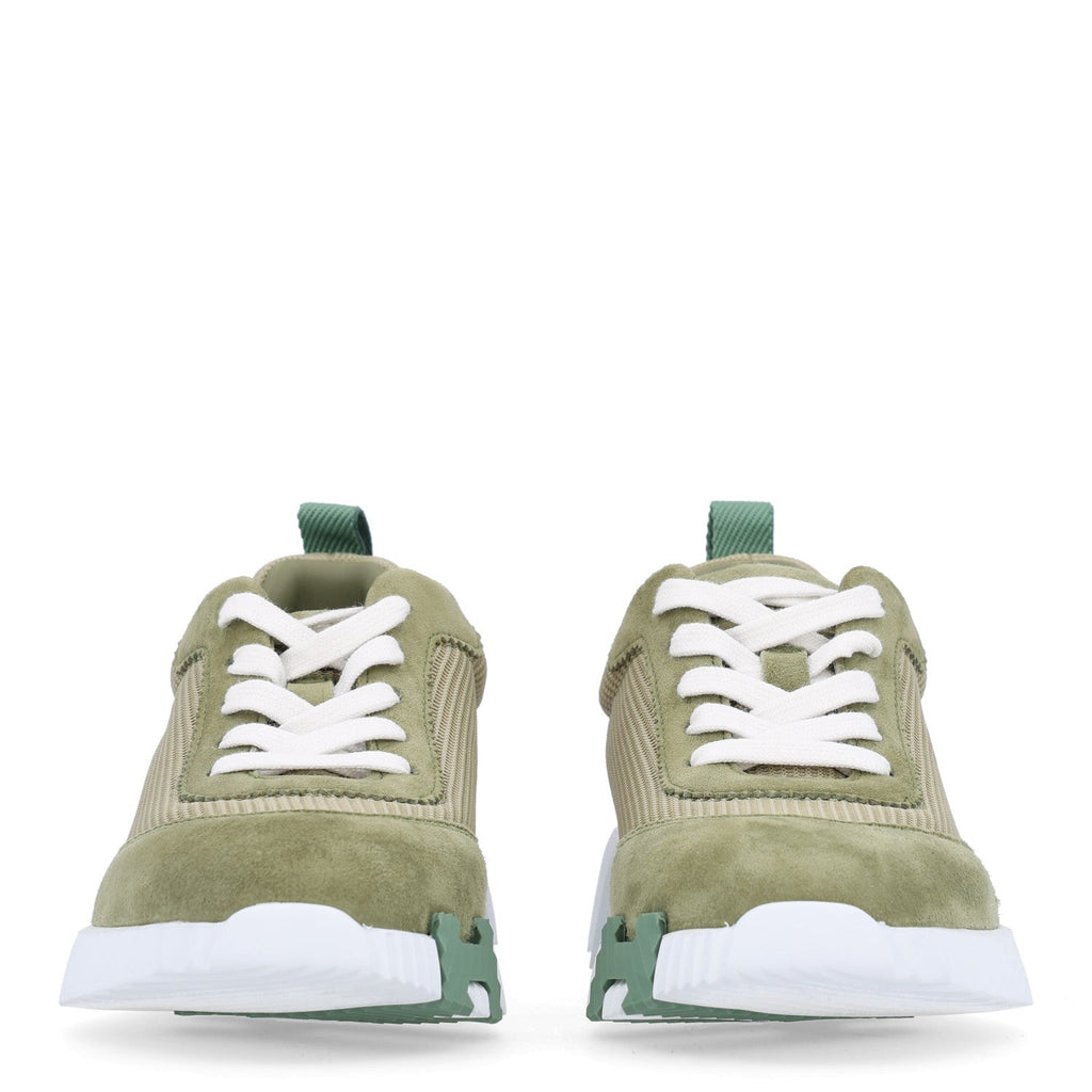 Technical Mesh Suede Goatskin Bouncing Sneakers 35 Vert Celadon