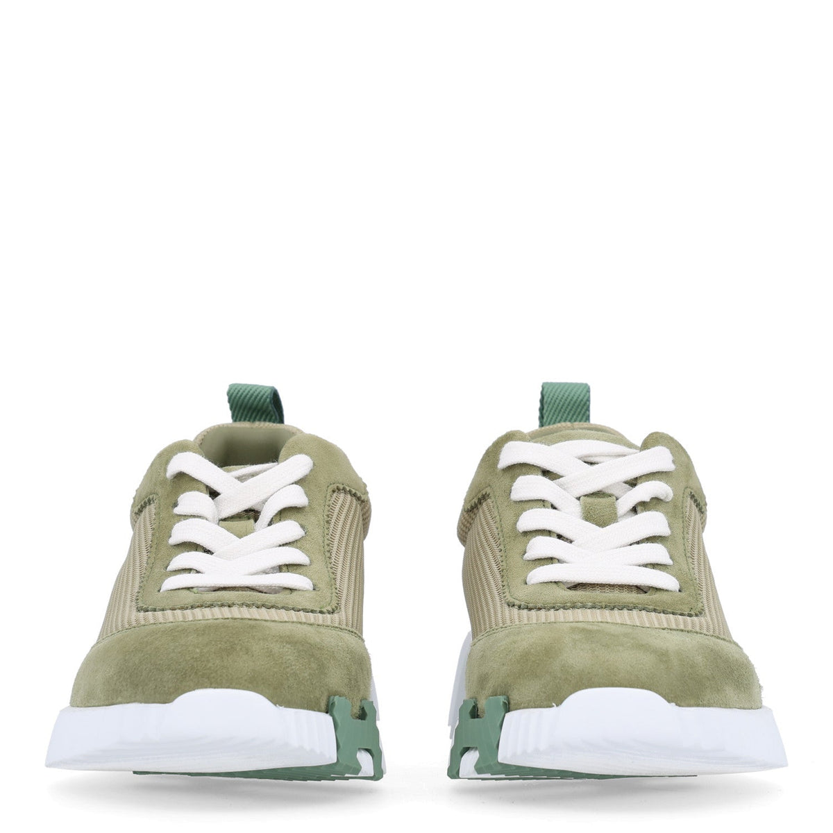 Technical Mesh Suede Goatskin Bouncing Sneakers 35 Vert Celadon
