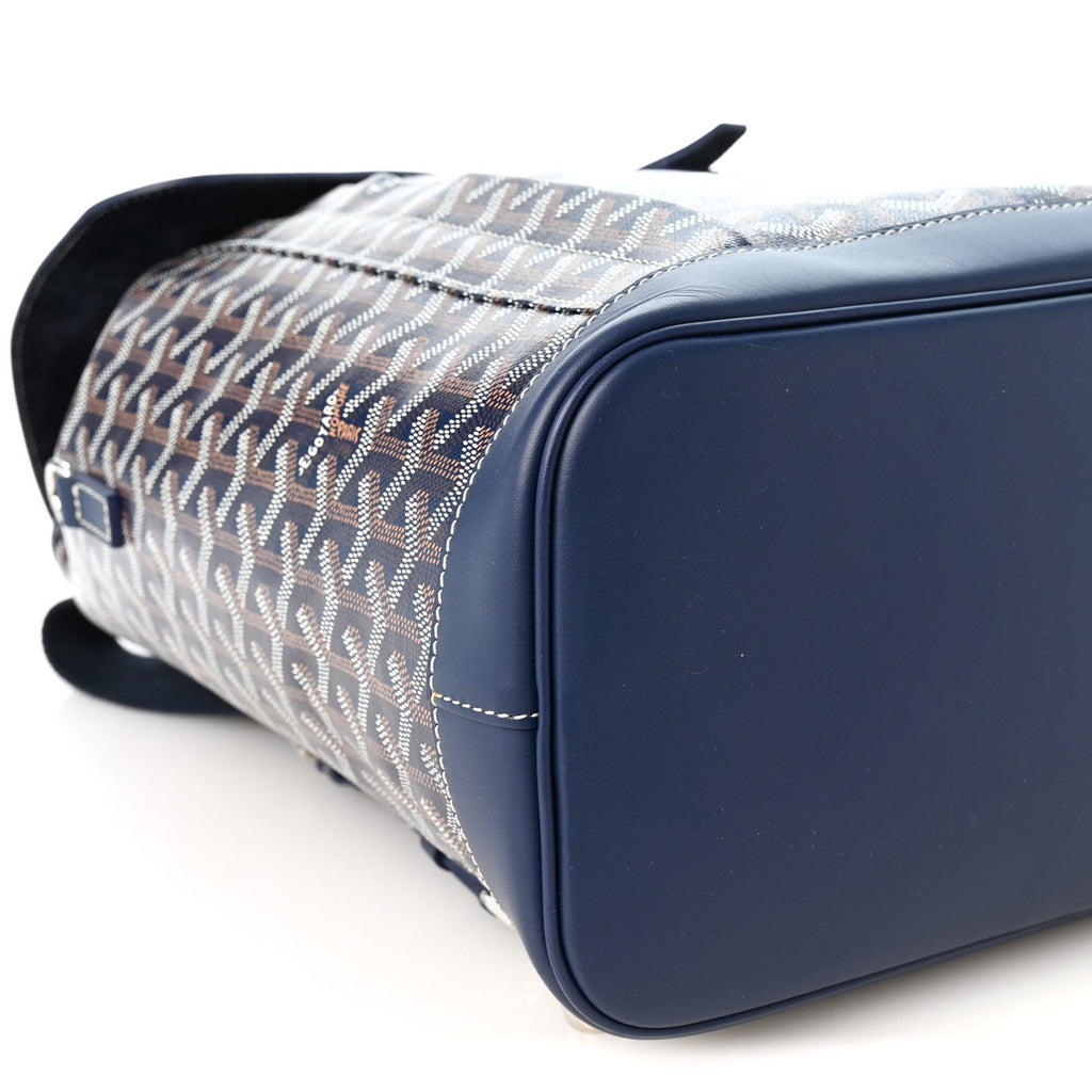 Goyardine Calfskin Alpin MM Backpack Navy
