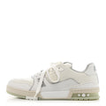 Calfskin Mens LV Trainer Sneakers 9 White