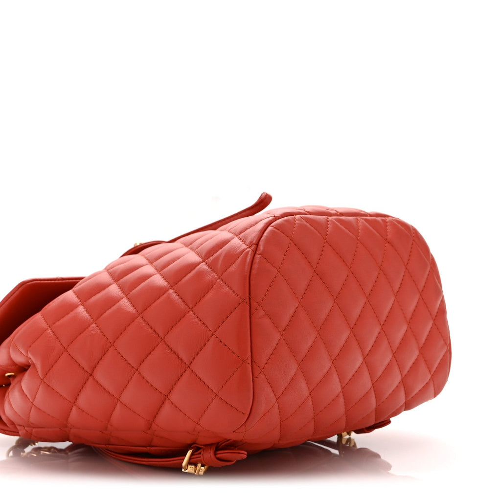 Lambskin Quilted Small Urban Spirit Backpack Red