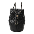 Caviar Quilted Pockets Backpack Black