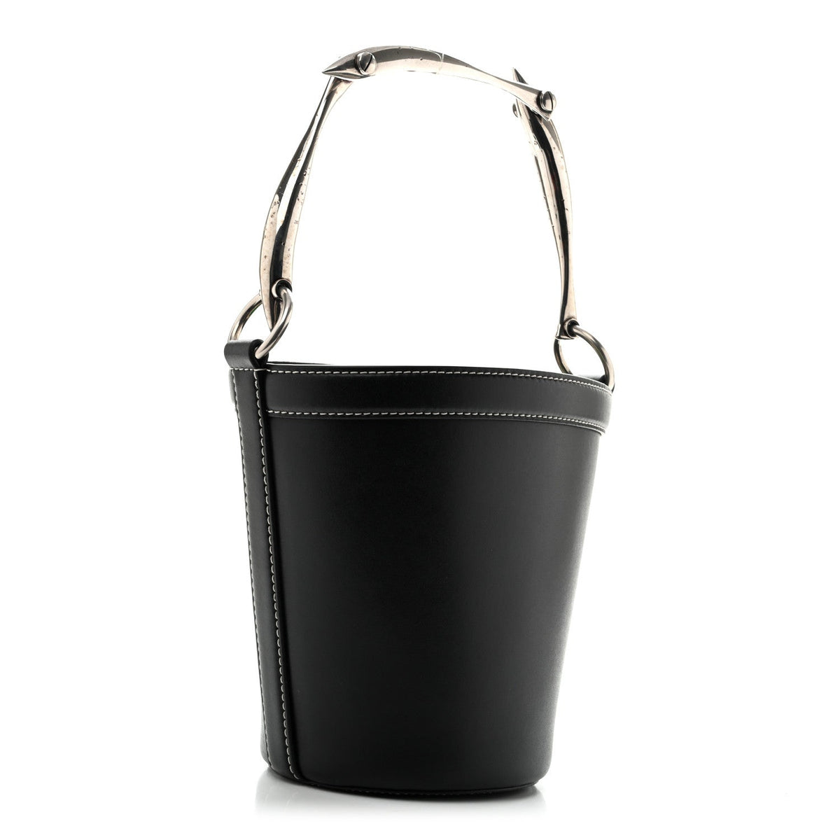 Calfskin Nappa Sardine Bucket Bag Black