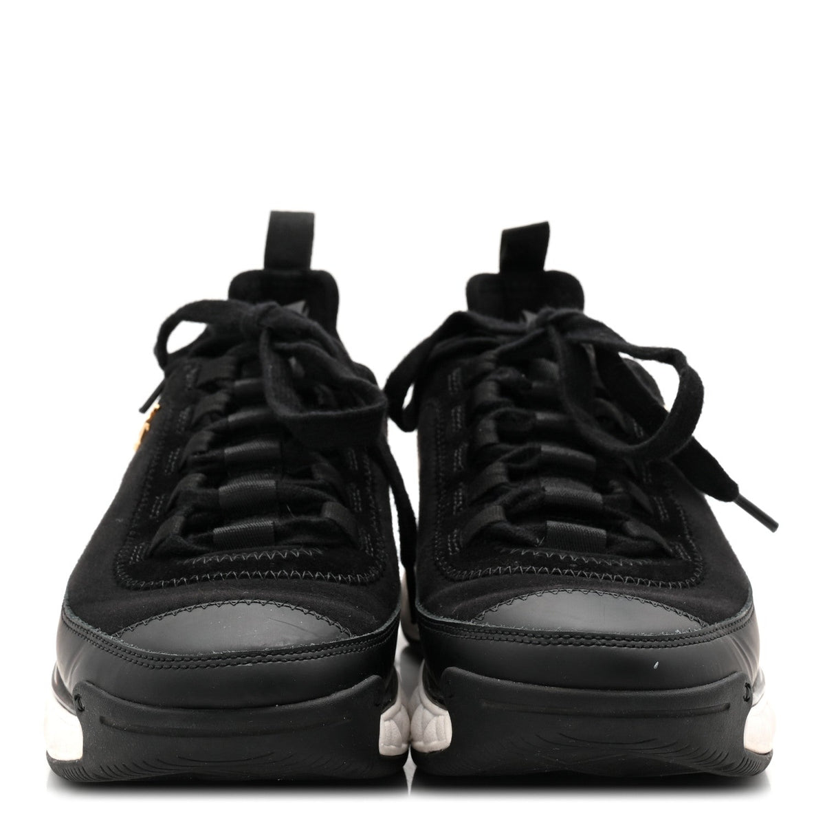 Velvet Calfskin Mixed Fibers CC Sneakers 36.5 Black