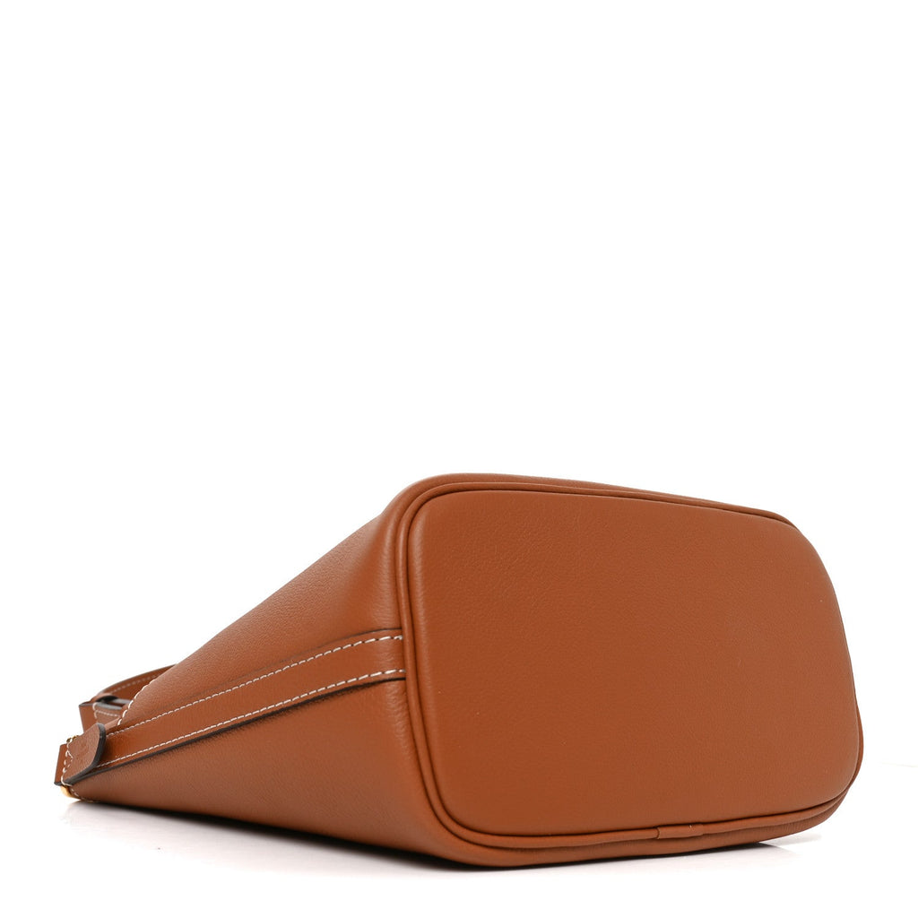 Calfskin Lock and Walk Bucket Cognac