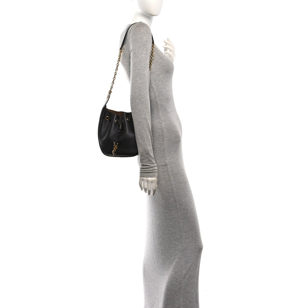 Calfskin Cassandre Supple Bucket Bag  Fondente Dark Cigar