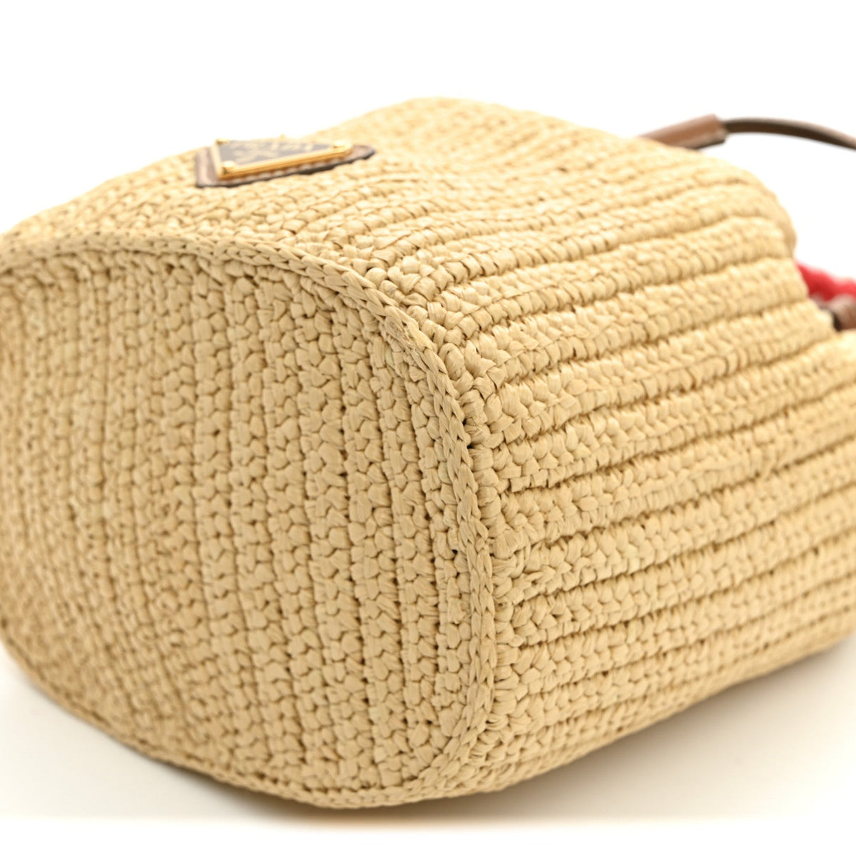 Yarn Raffia Effect Rope Crochet Small Bucket Bag Naturale