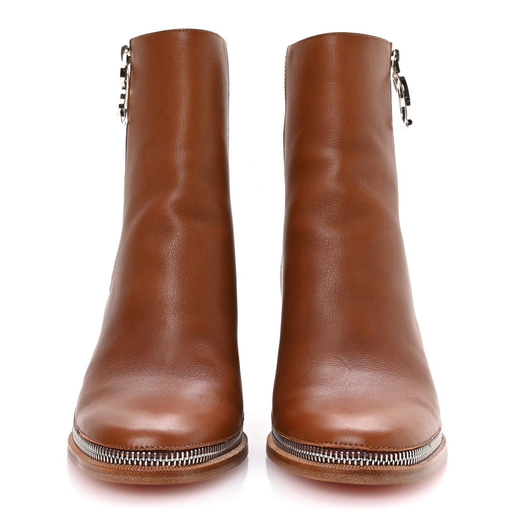 Calfskin CL Zip Bootie 70 Ankle Boots 36.5 Cuoio