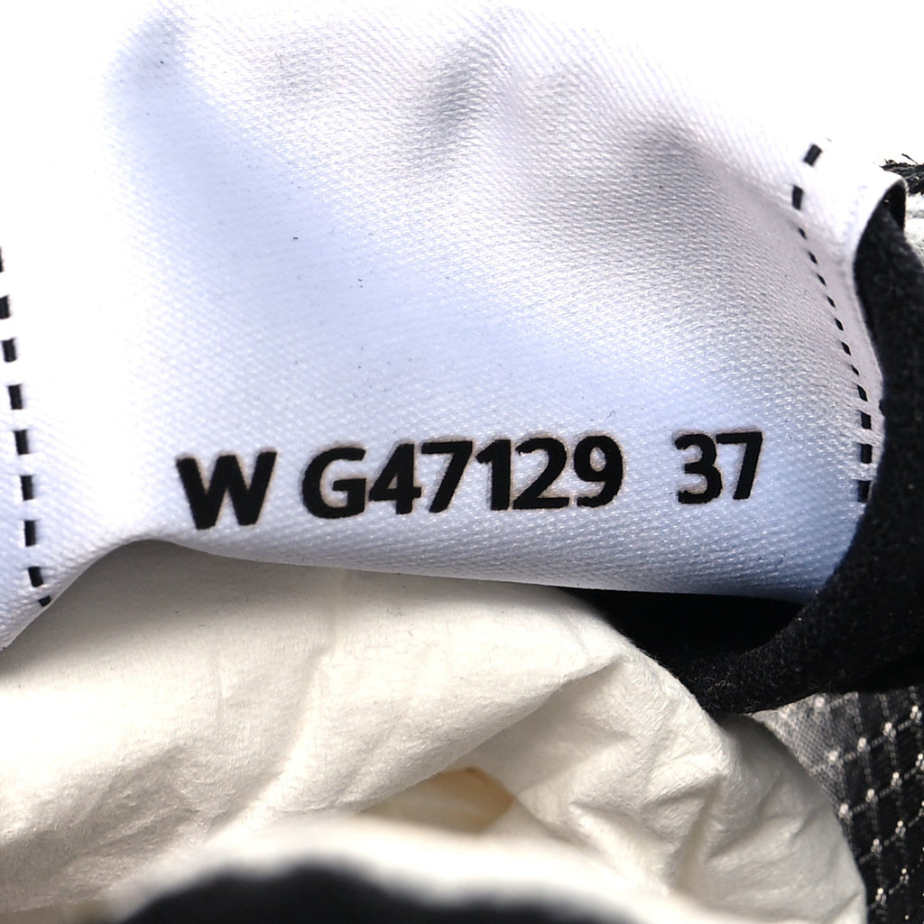 Mesh Suede Calfskin Womens Logo Sneakers 37 Black White