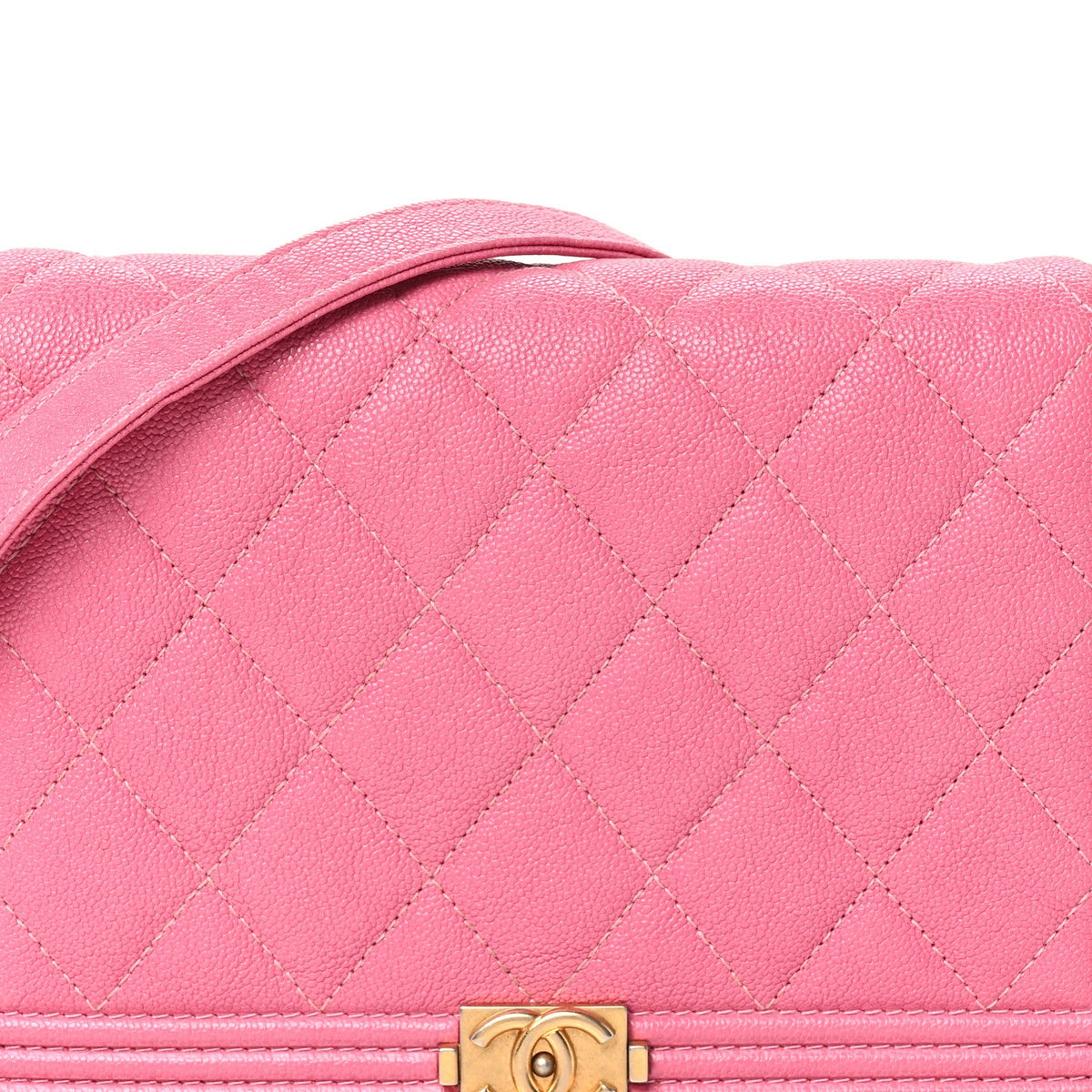 Caviar Quilted Boy Wallet On Chain WOC Pink