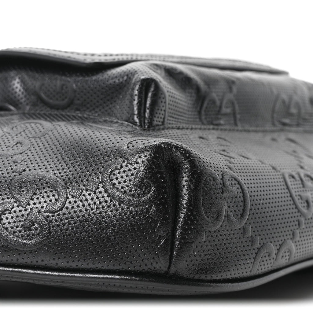 Calfskin GG Tennis Embossed Pocket Belt Bag Black