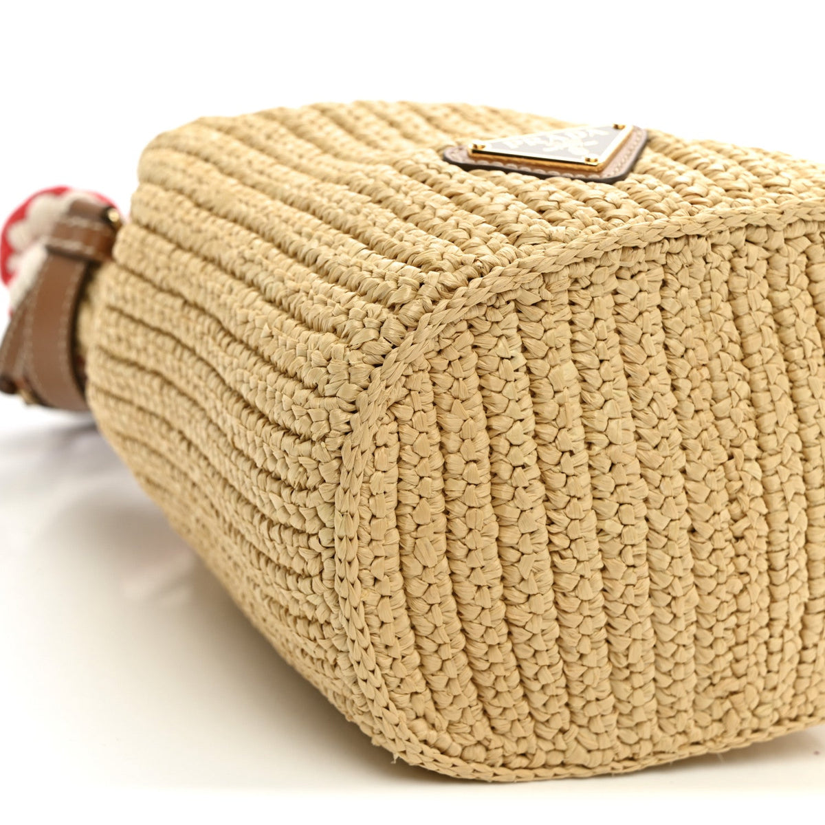 Yarn Raffia Effect Rope Crochet Small Bucket Bag Naturale