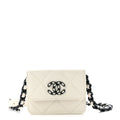 Caviar Quilted My Everything Belt Flap Card Holder White