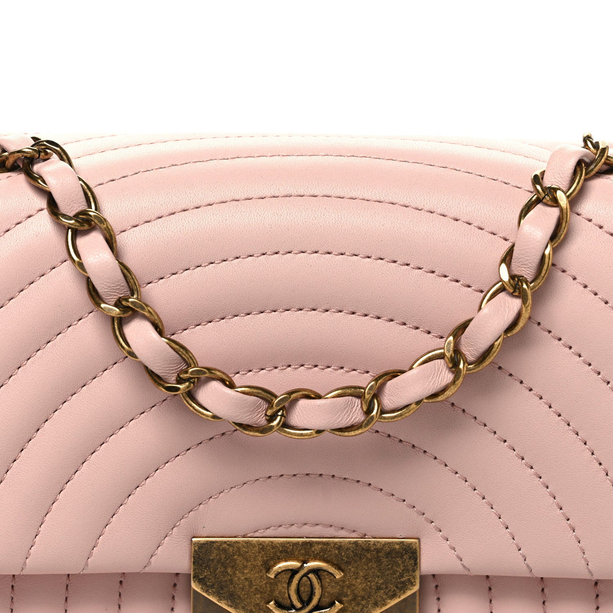 Lambskin Borse Romane Single Flap Light Pink