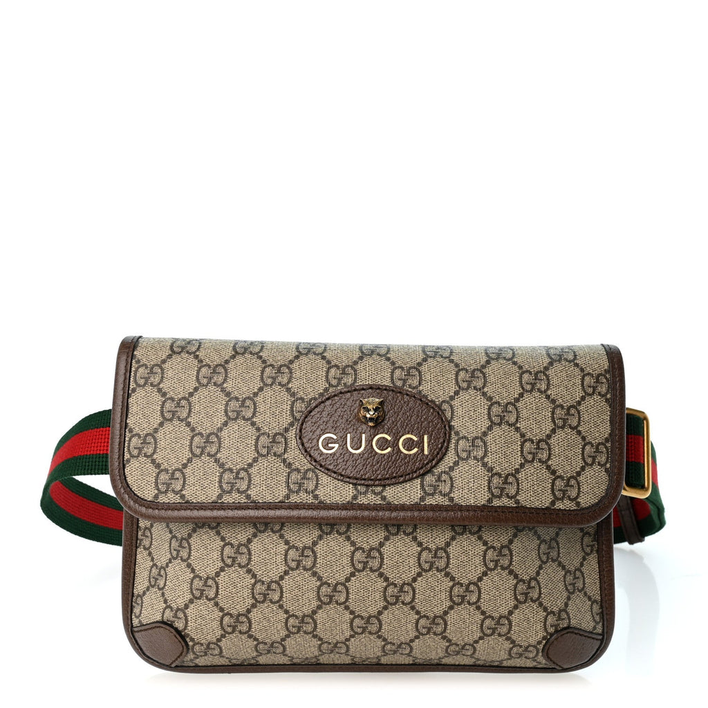 GG Supreme Monogram Neo Vintage Web Belt Bag Brown