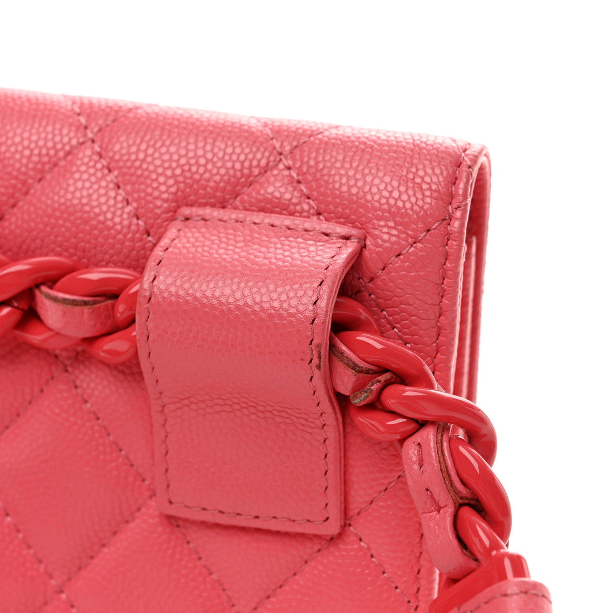 Caviar Quilted My Everything Belt Flap Card Holder Pink