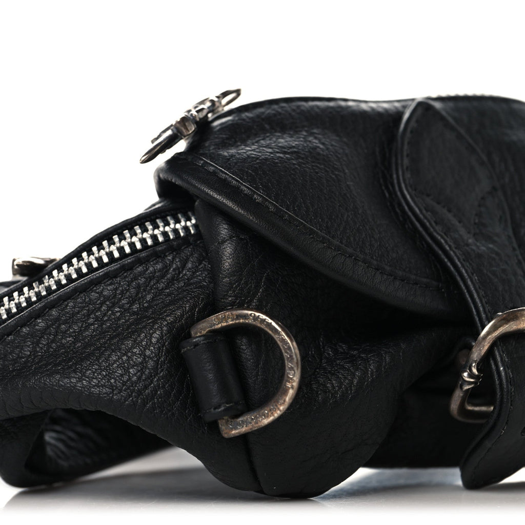 Grained Calfskin Snat Pack Gunslinger Waist Bag Black