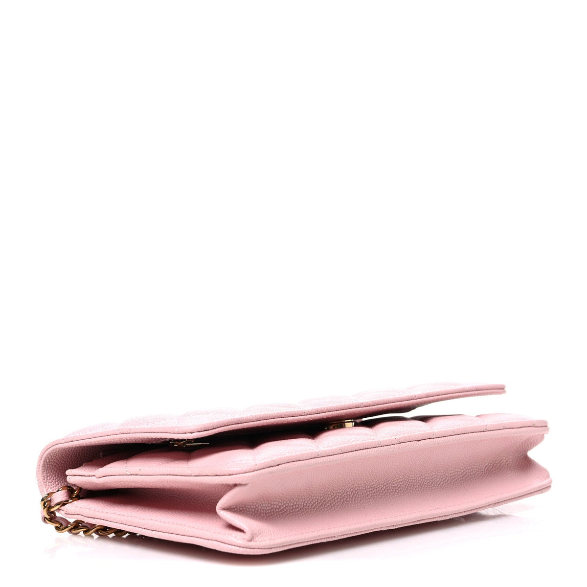 Caviar Quilted Wallet on Chain WOC Light Pink