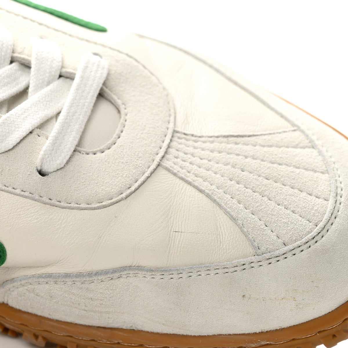 Nappa Suede Goatskin Jet Sneakers 42 White Vert Jungle