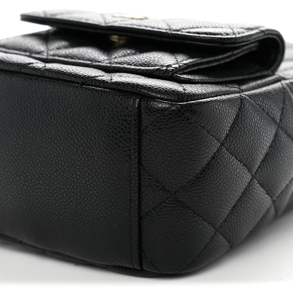 Caviar Quilted CC Mini Classic Backpack Black