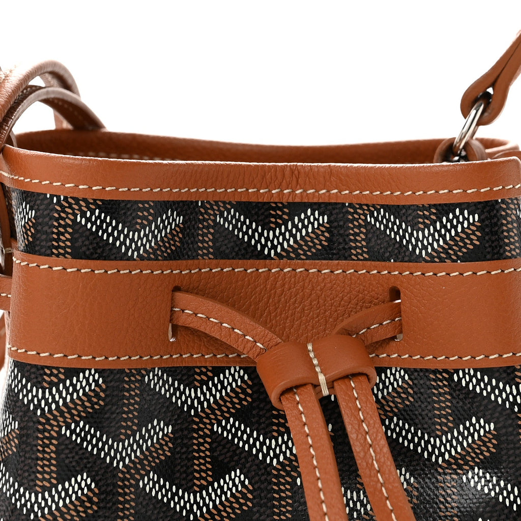 Goyardine Petit Flot Mini Bucket Bag Black Gold
