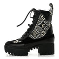 Suede Calfskin Jacquard Since 1854 Laureate Platform Desert Boots 35.5 Black