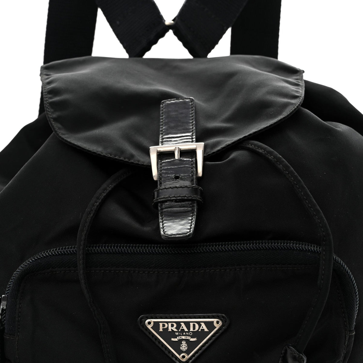 Tessuto Nylon Vela Cinch Backpack Black